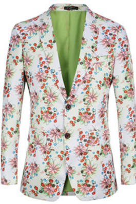 Plus Euro Größe Neue Männer Drucken Floral Anzug Jacke